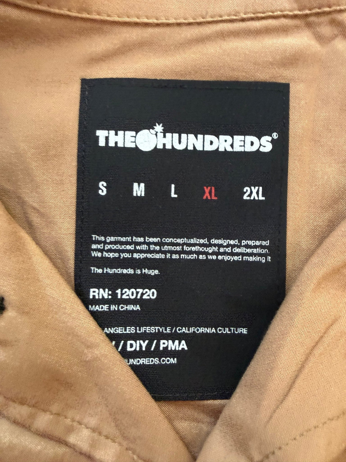 The Hundreds Face Woven Camp Shirt Brass Brown Mens XL NWT Paneled Back - Thrift GoblinShirt