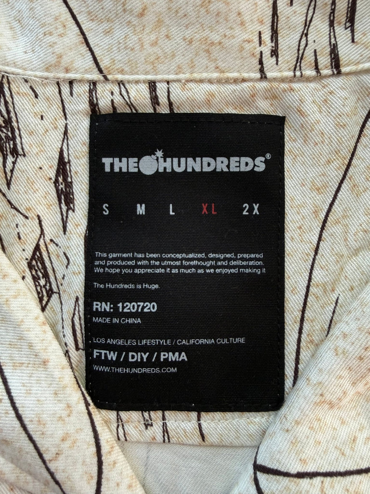 The Hundreds x Cotoh Camp Shirt Cream Mens XL NWOT Anime Manga City Print - Thrift GoblinShirt