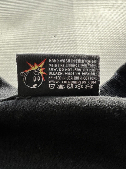 The Hundreds x Hook - Ups Adam Bomb Red Eyes T-Shirt Black Size Medium 2013 - thriftgoblin