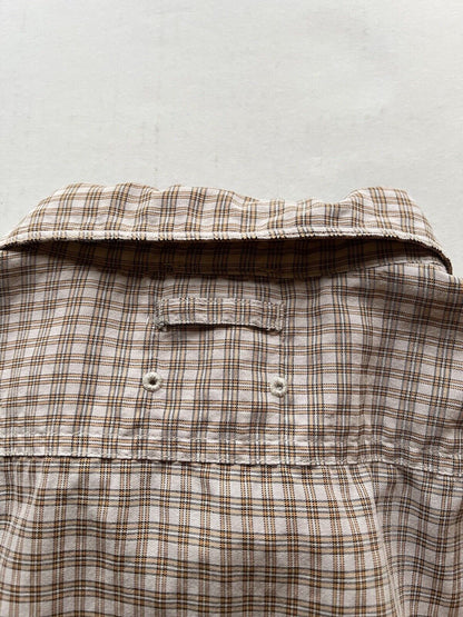 The North Face Shirt Men XLarge Yellow Plaid Outdoors Button Up Trail Hiking - thriftgoblin