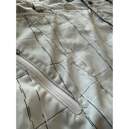 The North Face Women’s Shorts Size Large White Gray Plaid Zip Pocket Hiking - thriftgoblin