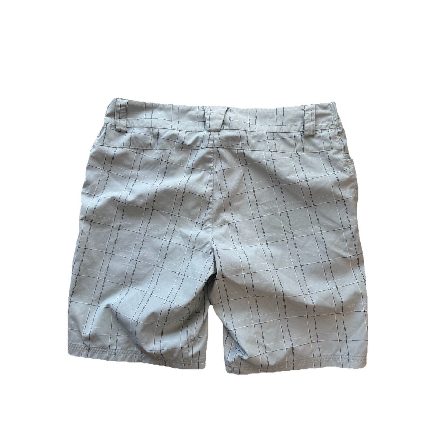 The North Face Women’s Shorts Size Large White Gray Plaid Zip Pocket Hiking - thriftgoblin