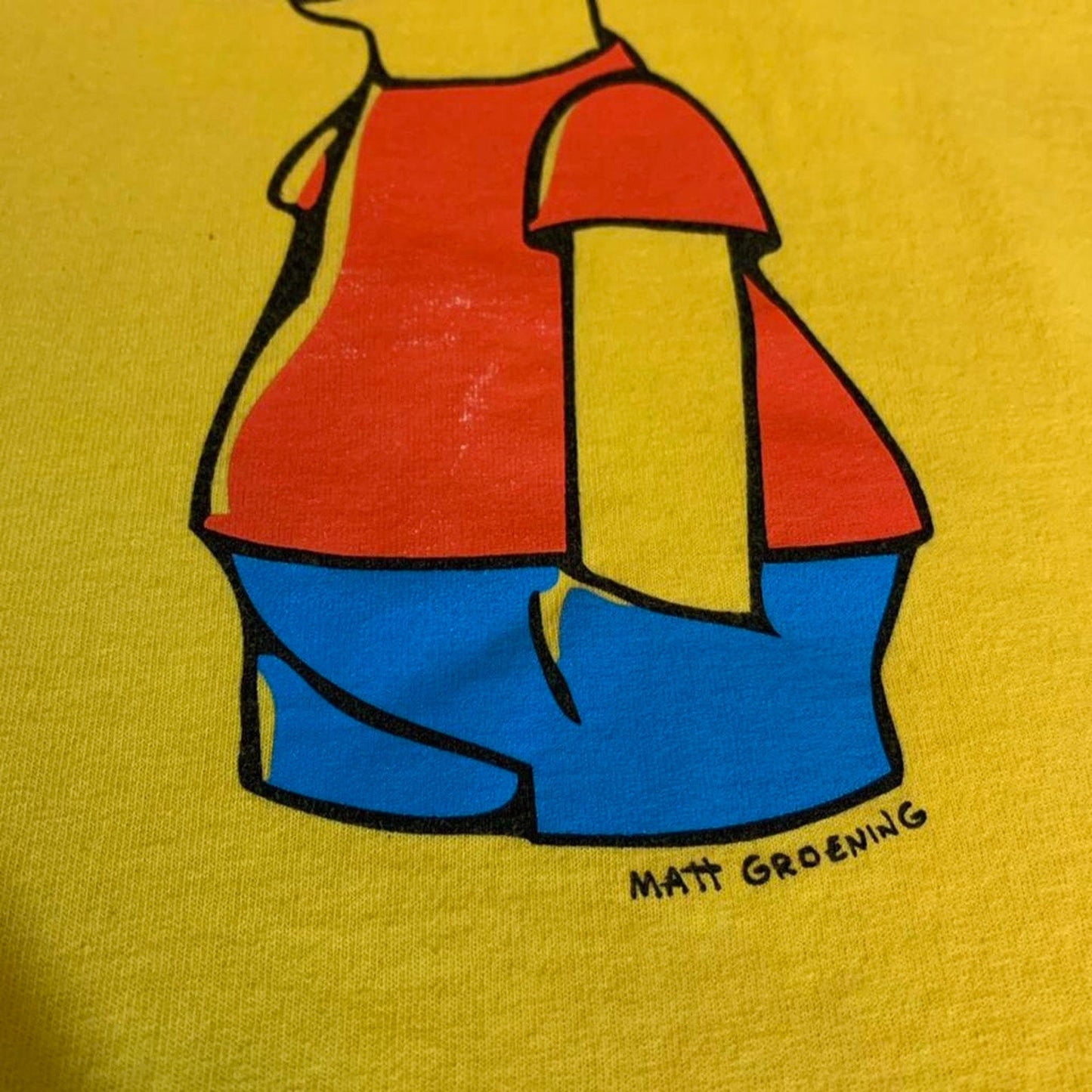 The Simpsons Bart Chilling Crewneck Bart Short Sleeve Yellow T-Shirt Medium - thriftgoblin