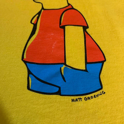 The Simpsons Bart Chilling Crewneck Bart Short Sleeve Yellow T-Shirt Medium - thriftgoblin