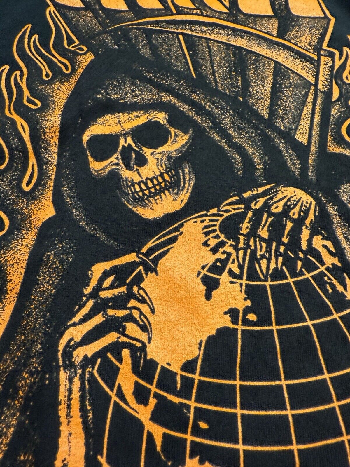 Three Kings NYC Tattoo T-shirt “Grim Reaper” Black Short Sleeve Mens Top Large - thriftgoblin
