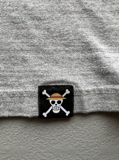 TOKYO ONE PIECE TOWER Luffy Straw Hat Pirates SS Shirt Grey M Anime Rare Japan - thriftgoblin