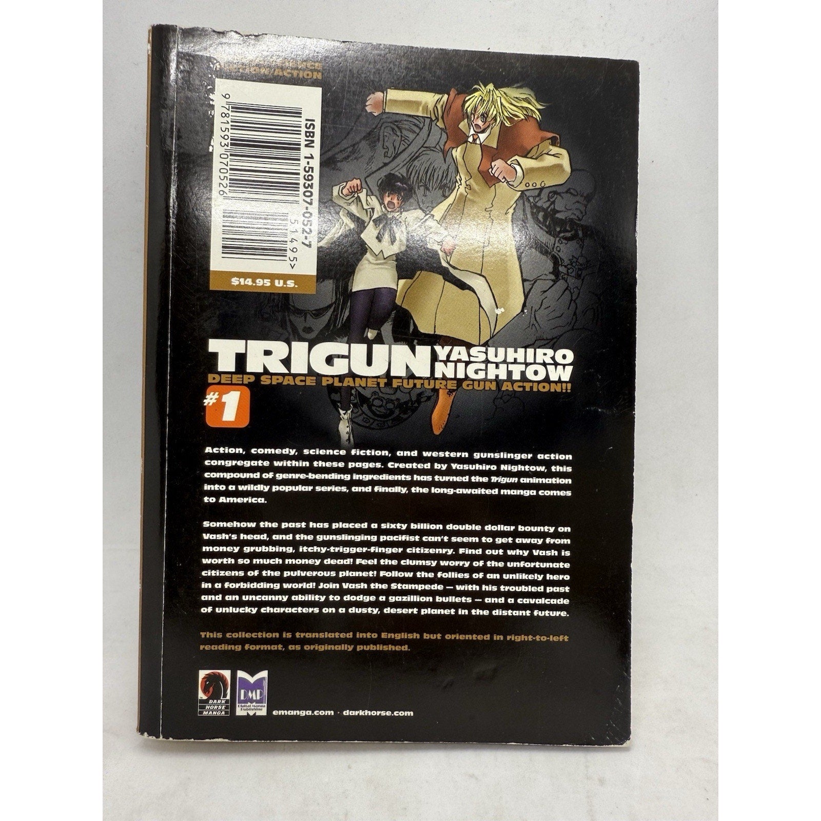 Trigun Volume Vol. 1 Manga by Yasuhiro Nightow English Dark Horse Manga 2003 - thriftgoblin