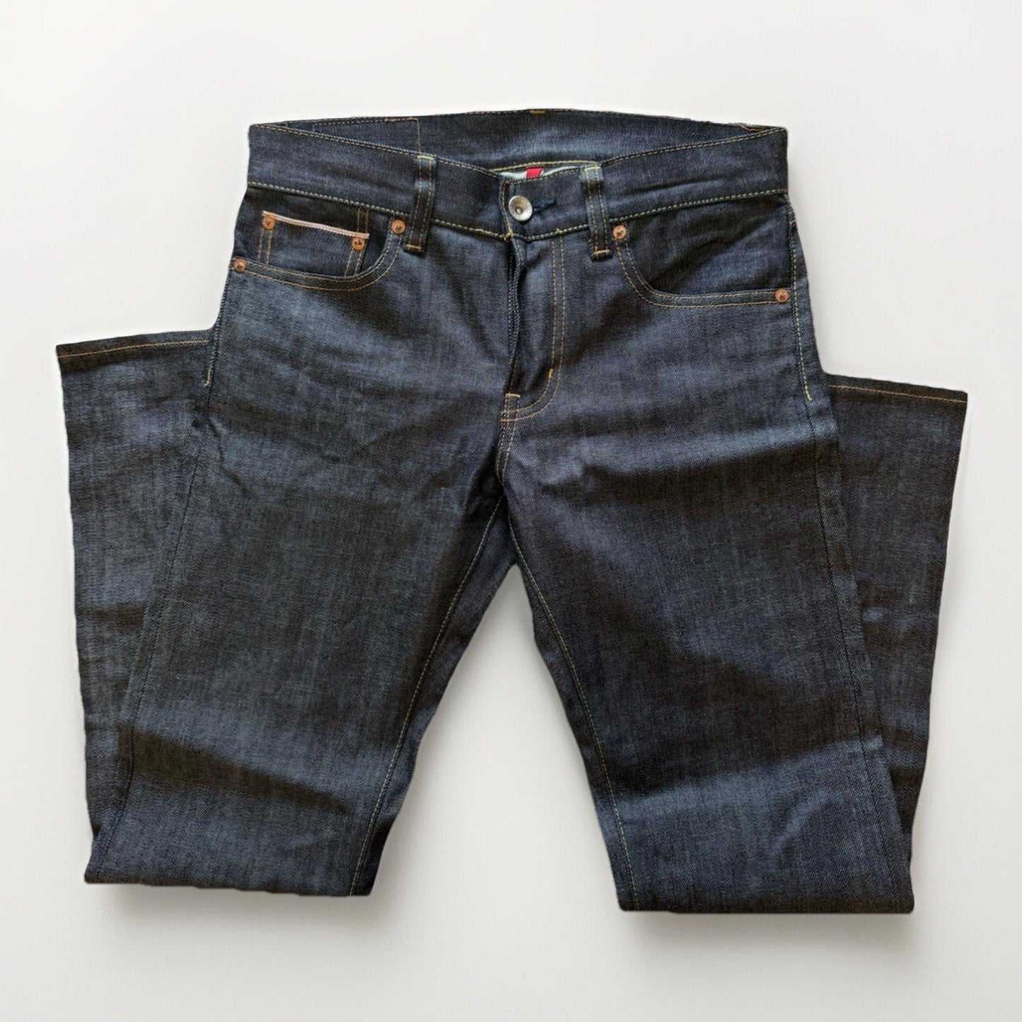 UNIQLO U Men’s Selvedge Denim Jeans 30x30 Raw Indigo Slim Straight Fit S001 - thriftgoblin