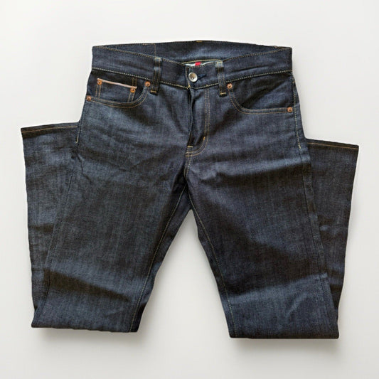 UNIQLO U Men’s Selvedge Denim Jeans 30x30 Raw Indigo Slim Straight Fit S001 - thriftgoblin