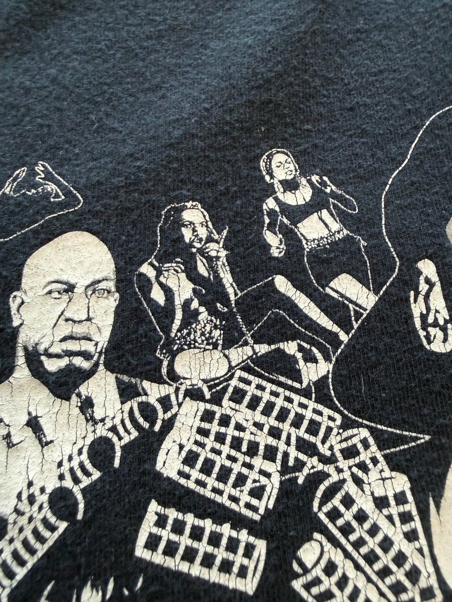 Upper Playground Ice Cube Friday Lowrider Hip Hop Collage Tee Navy L - thriftgoblinTee