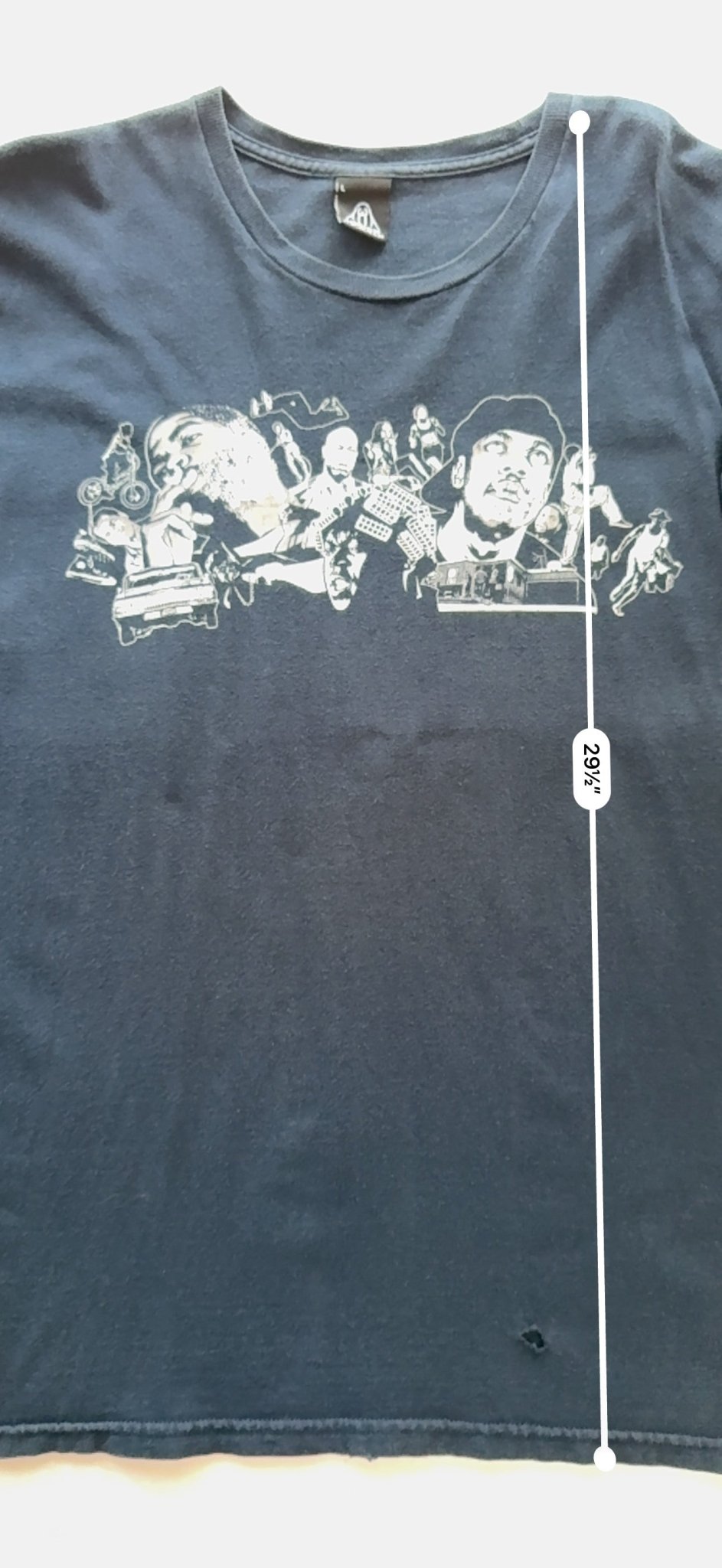 Upper Playground Ice Cube Friday Lowrider Hip Hop Collage Tee Navy L - thriftgoblinTee