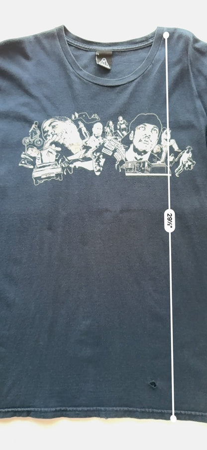 Upper Playground Ice Cube Friday Lowrider Hip Hop Collage Tee Navy L - thriftgoblinTee