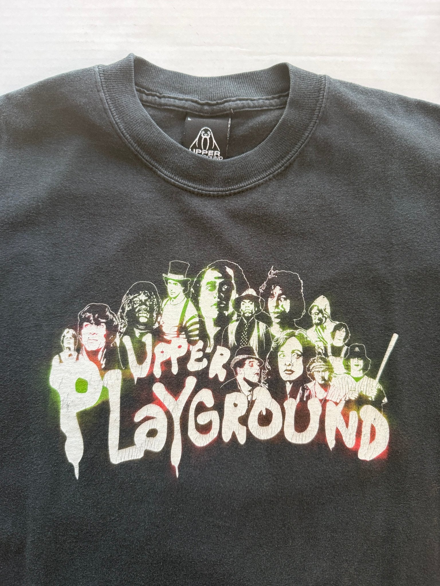 Upper Playground x The Warriors Baseball Fury Tee Rare Collab Faded Black L - thriftgoblinTee