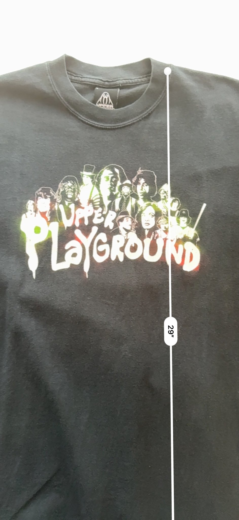 Upper Playground x The Warriors Baseball Fury Tee Rare Collab Faded Black L - thriftgoblinTee