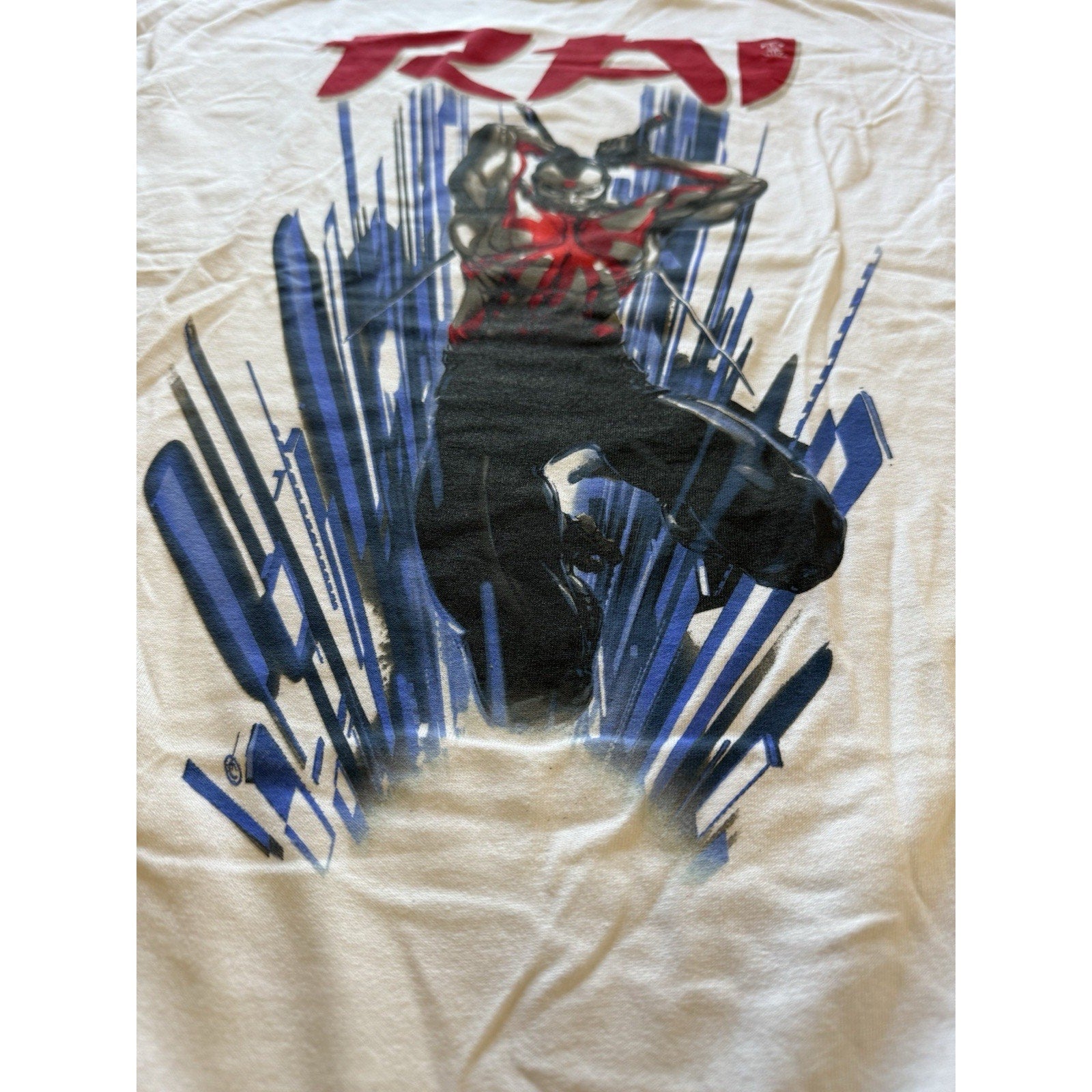 Valiant Comics RAI Superhero T-Shirt XL White Gildan Promo Tee Ninja Licensed - thriftgoblin