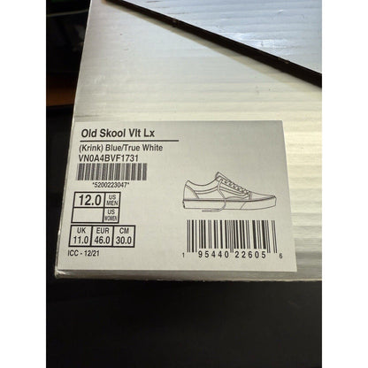 Vans Krink x Vault Old Skool VLT LX, Medium Blue True White, 12, Skateboard Shoe