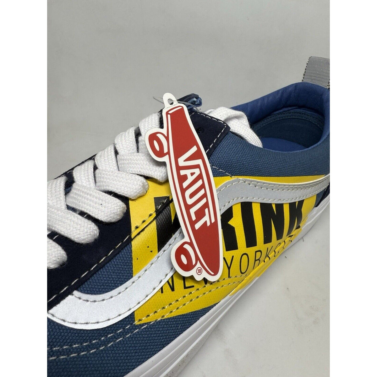 Vans Krink x Vault Old Skool VLT LX, Medium Blue True White, 12, Skateboard Shoe