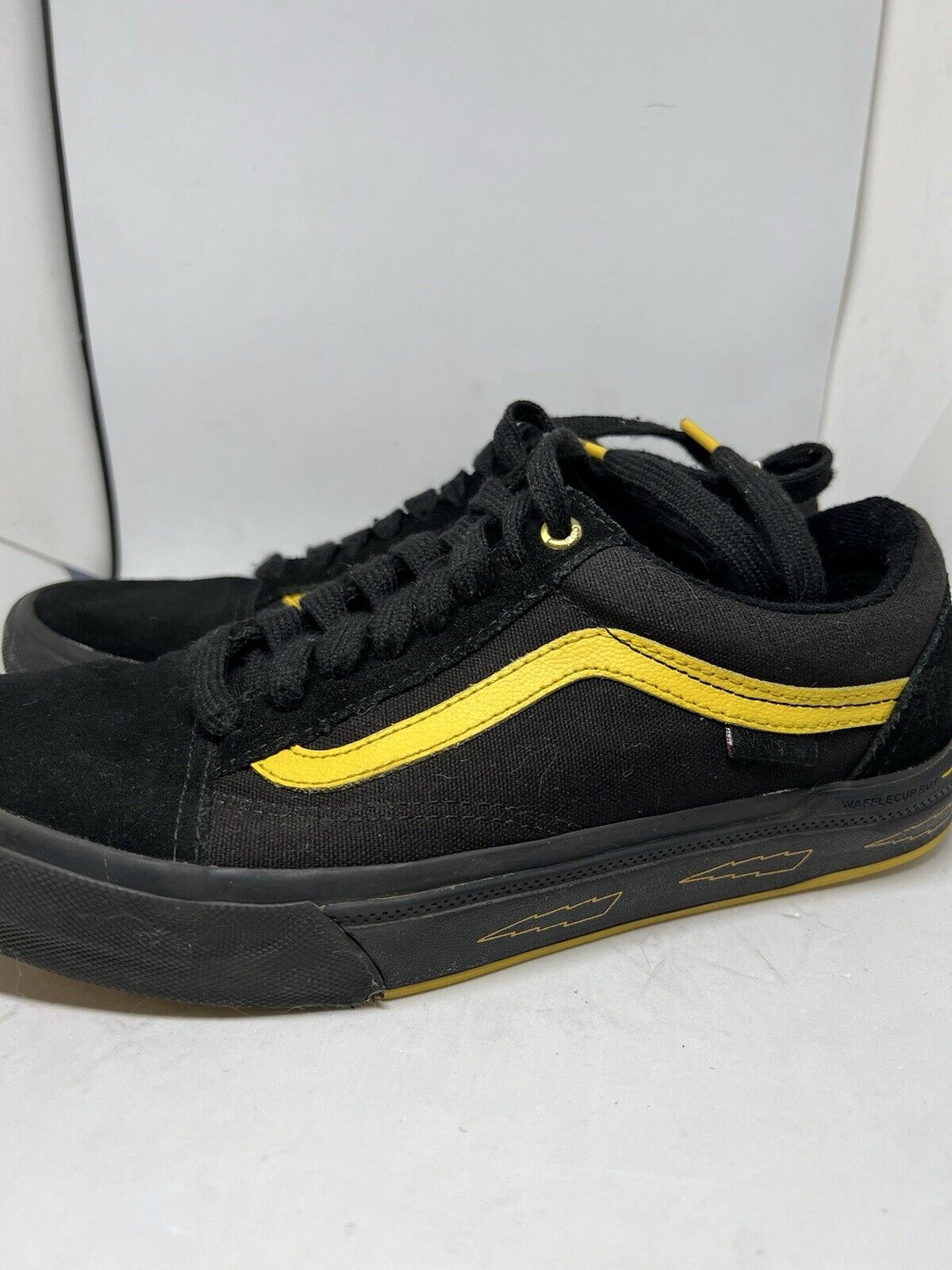Vans Old Skool Pro BMX Larry Edgar Black & Yellow Shoes Lightning Bolts Mens 8 - thriftgoblin