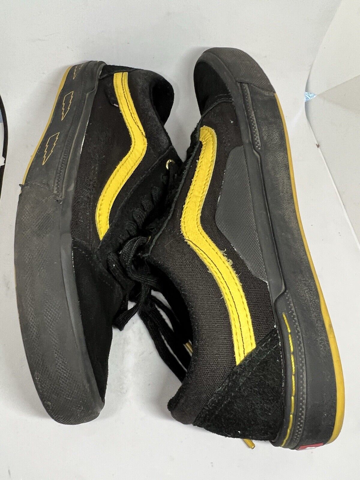 Vans Old Skool Pro BMX Larry Edgar Black & Yellow Shoes Lightning Bolts Mens 8 - thriftgoblin