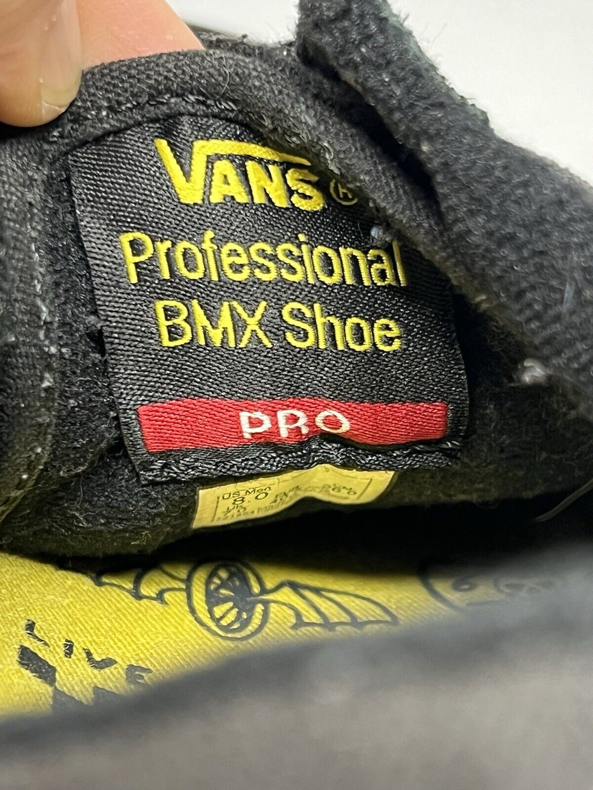 Vans Old Skool Pro BMX Larry Edgar Black & Yellow Shoes Lightning Bolts Mens 8 - thriftgoblin
