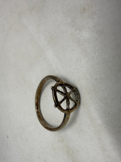 Verameat Pirate Love Helm Ring Sterling Silver Ships Wheel Size 4.75 - Thrift GoblinRing