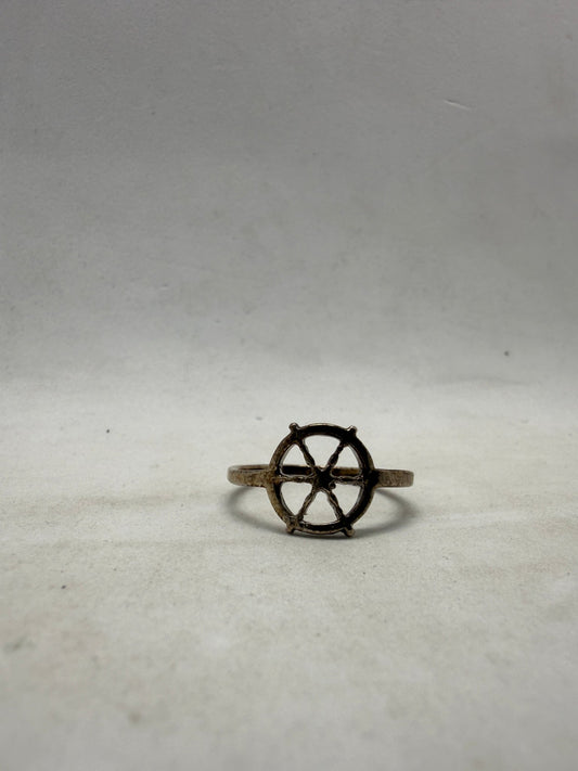 Verameat Pirate Love Helm Ring Sterling Silver Ships Wheel Size 4.75