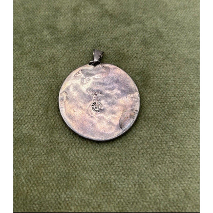 Vintage 15.45g Taxco Mexico 925 Sterling Silver Pendant Taurus Zodiac Bull Astro - thriftgoblin