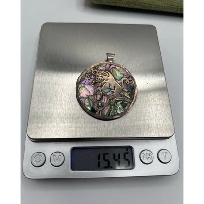 Vintage 15.45g Taxco Mexico 925 Sterling Silver Pendant Taurus Zodiac Bull Astro - thriftgoblin