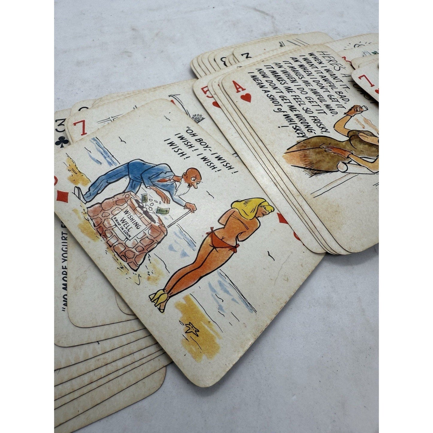 Vintage 1950 Stag Party Pack Risqué Pin - Up Playing Cards Box Lewd Adult Humor 50 - thriftgoblin