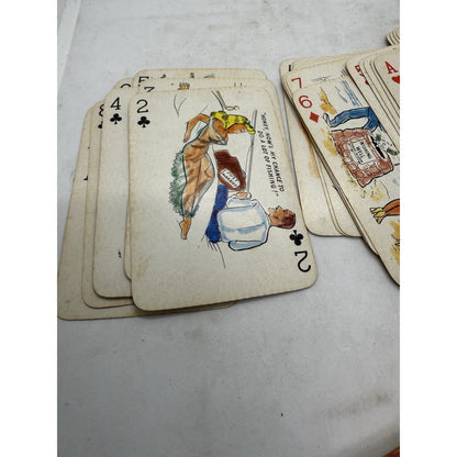 Vintage 1950 Stag Party Pack Risqué Pin - Up Playing Cards Box Lewd Adult Humor 50 - thriftgoblin