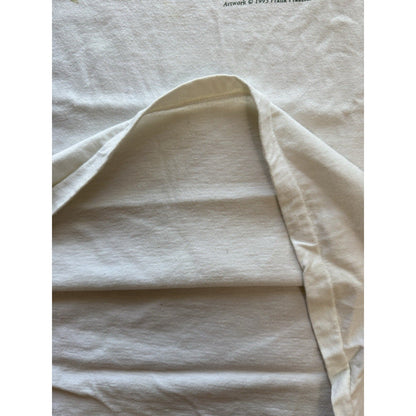 Vintage 1993 Frank Frazetta Pillow Book Art T-Shirt Size XL White Hanes - thriftgoblin