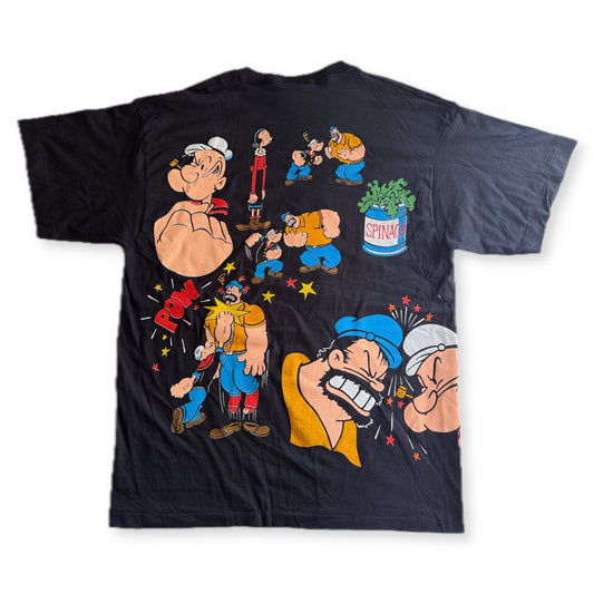 Vintage 1993 Popeye TNT Double Sided Graphic Tee Tultex XL Black - Thrift GoblinT-Shirt
