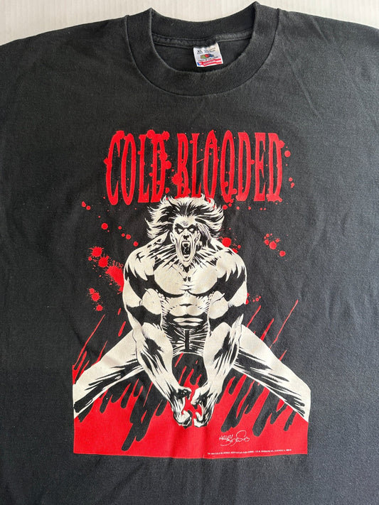 Vintage 1994 Cold Blooded Werewolf Graphic Tee Fruit of the Loom XL Black - Thrift GoblinT-Shirt