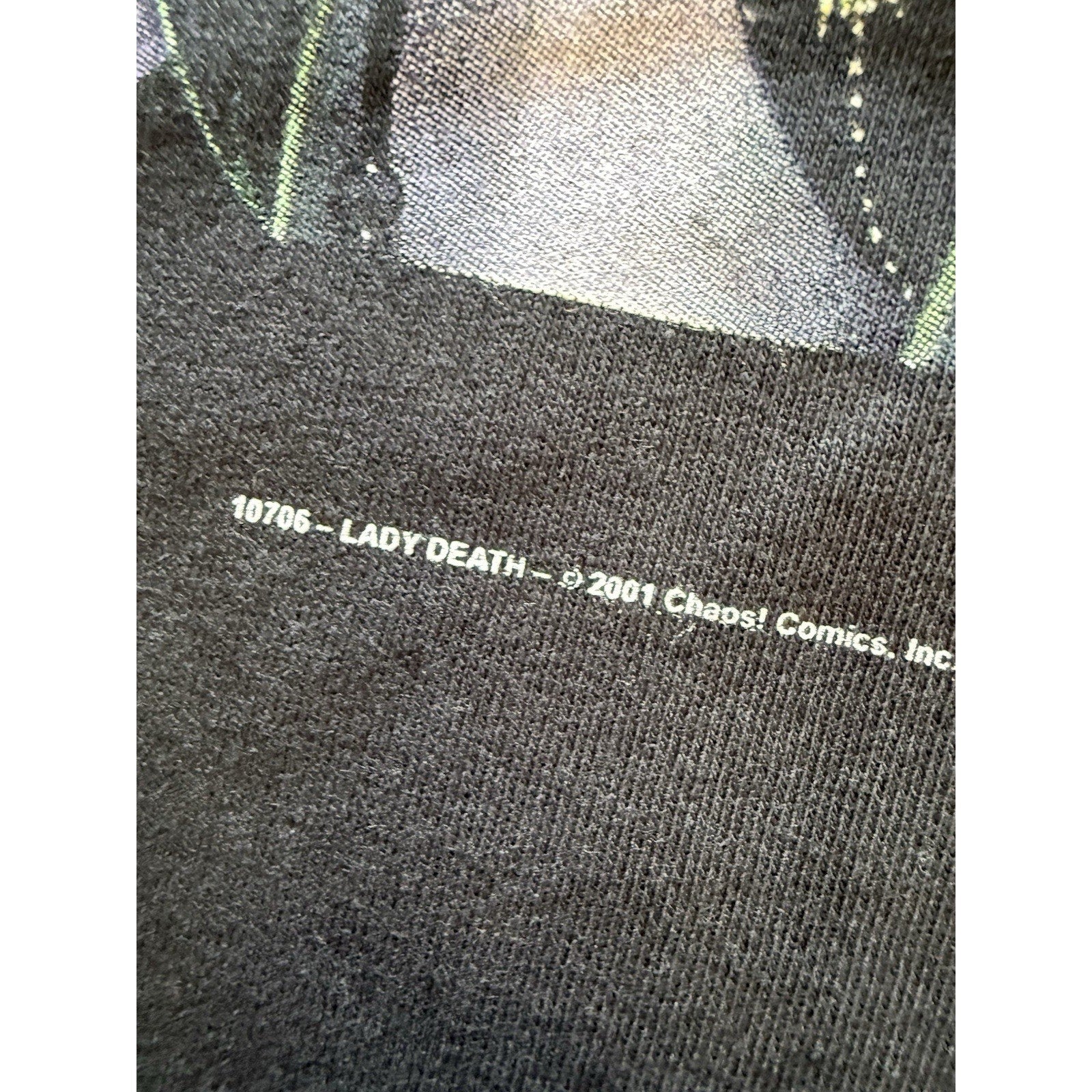 Vintage 2001 Chaos! Comics Lady Death Shirt XL Black Skull Lingerie NEW Lewd Tee - thriftgoblin