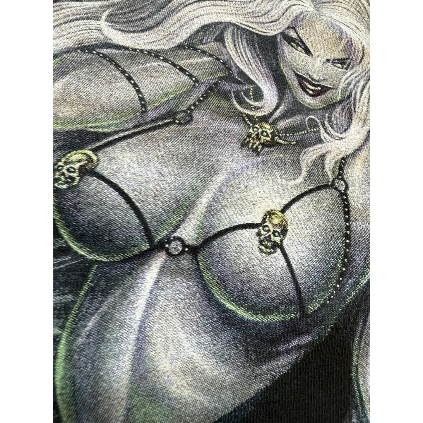 Vintage 2001 Chaos! Comics Lady Death Shirt XL Black Skull Lingerie NEW Lewd Tee - thriftgoblin