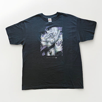 Vintage 2001 Chaos! Comics Lady Death Shirt XL Black Skull Lingerie NEW Lewd Tee - thriftgoblin