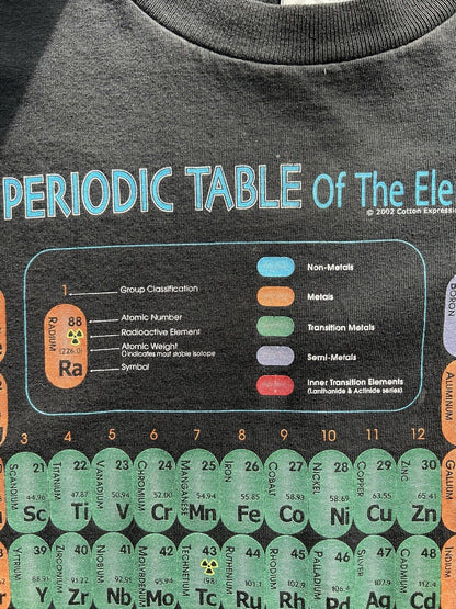 Vintage 2002 Cotton Expressions Faded Periodic Table Of Elements Tee T-Shirt Med - thriftgoblin