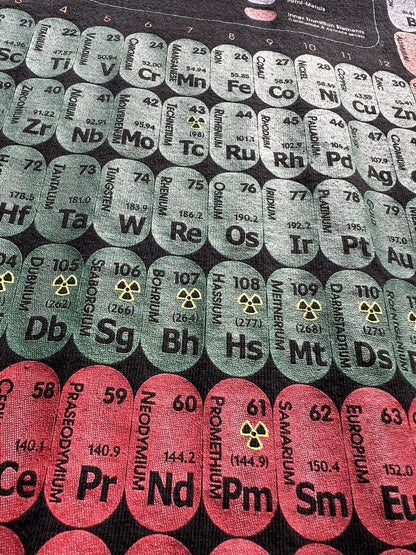 Vintage 2002 Cotton Expressions Faded Periodic Table Of Elements Tee T-Shirt Med - thriftgoblin
