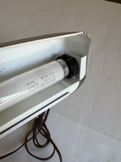 Vintage 60 MARKS Deluxe MCM Gooseneck Metal Desk Lamp Industrial Drafting Light - thriftgoblin