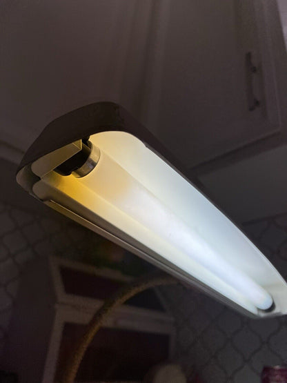 Vintage 60 MARKS Deluxe MCM Gooseneck Metal Desk Lamp Industrial Drafting Light - thriftgoblin