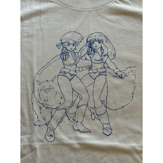 Vintage 80s Dirty Pair Kei Yuri Mughi Anime T-Shirt Size XL Single Stitch Rare - thriftgoblin