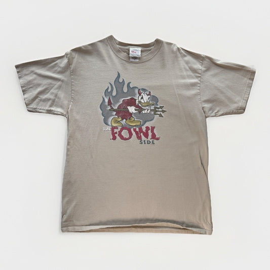 Vintage 90s Disney Store Exclusive Donald Duck “The Fowl Side” Devil Graphic Tee - thriftgoblin