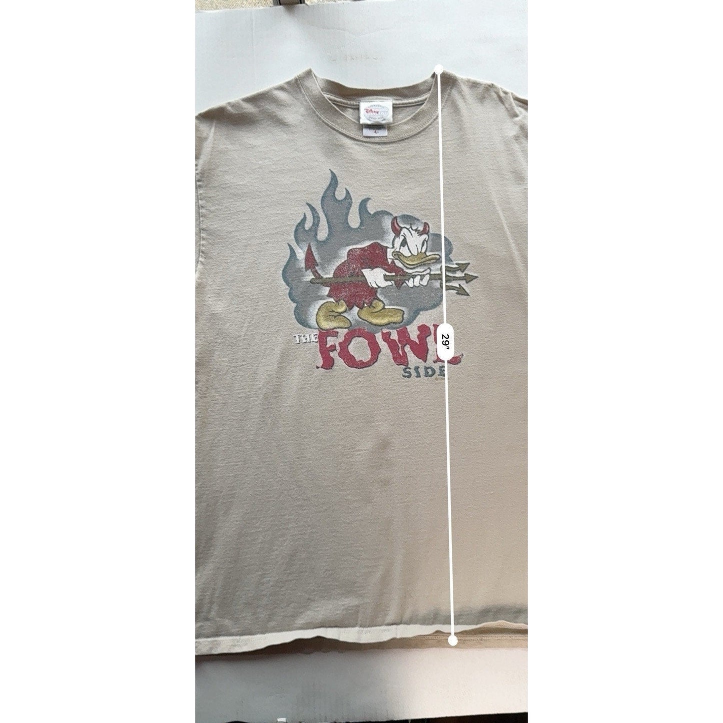 Vintage 90s Disney Store Exclusive Donald Duck “The Fowl Side” Devil Graphic Tee - thriftgoblin