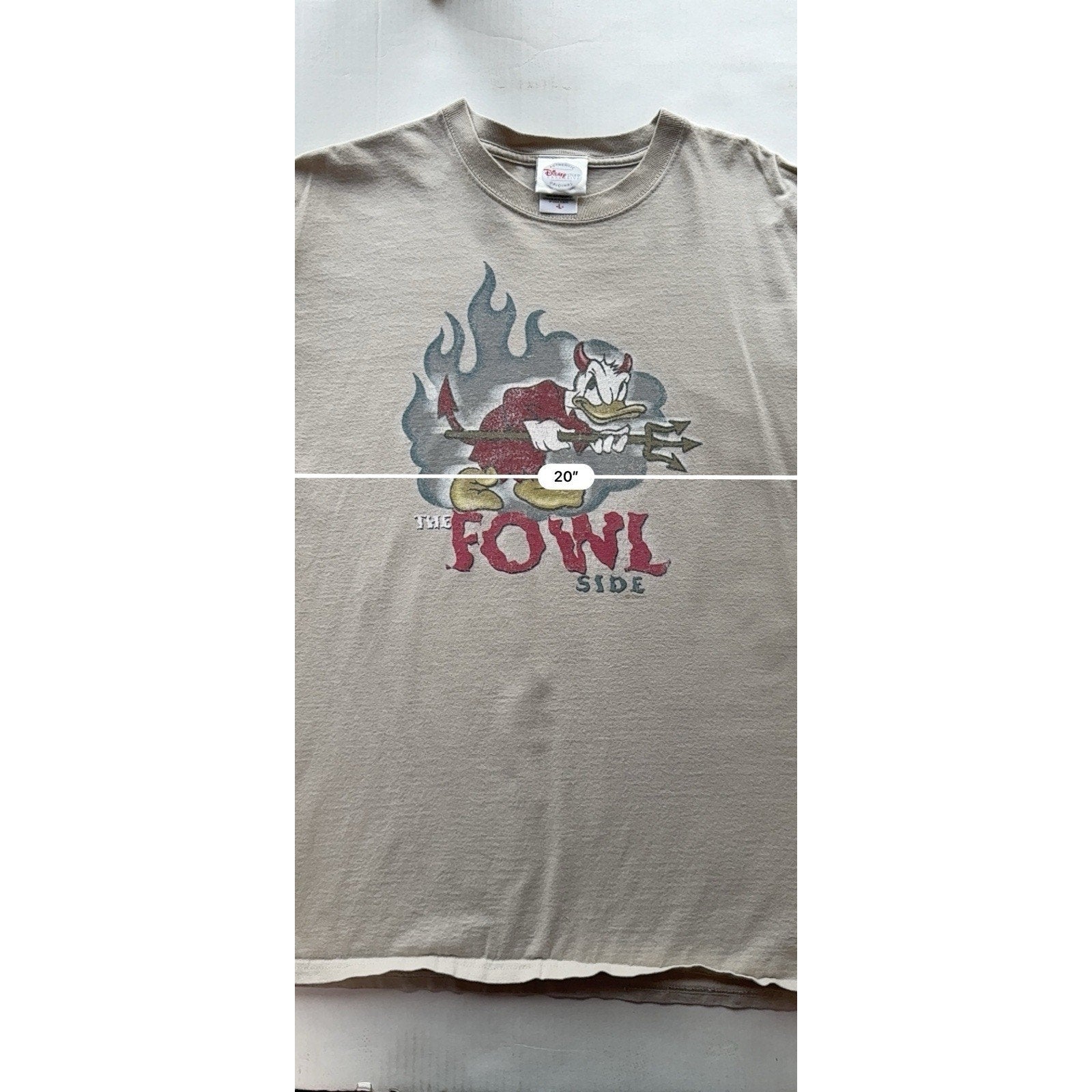 Vintage 90s Disney Store Exclusive Donald Duck “The Fowl Side” Devil Graphic Tee - thriftgoblin