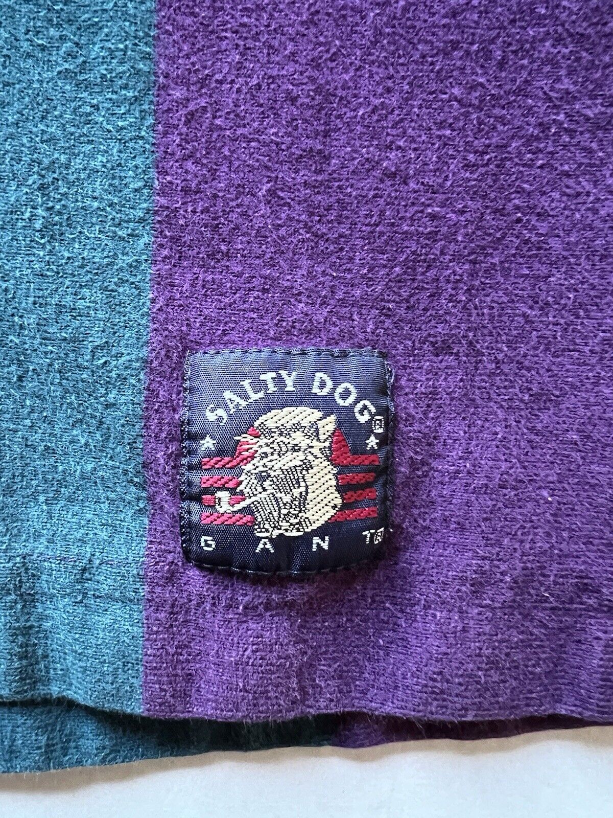 VINTAGE 90s GANT Salty Dog Rugby Polo Shirt Long Sleeve Striped Tall Long Sleeve - thriftgoblin