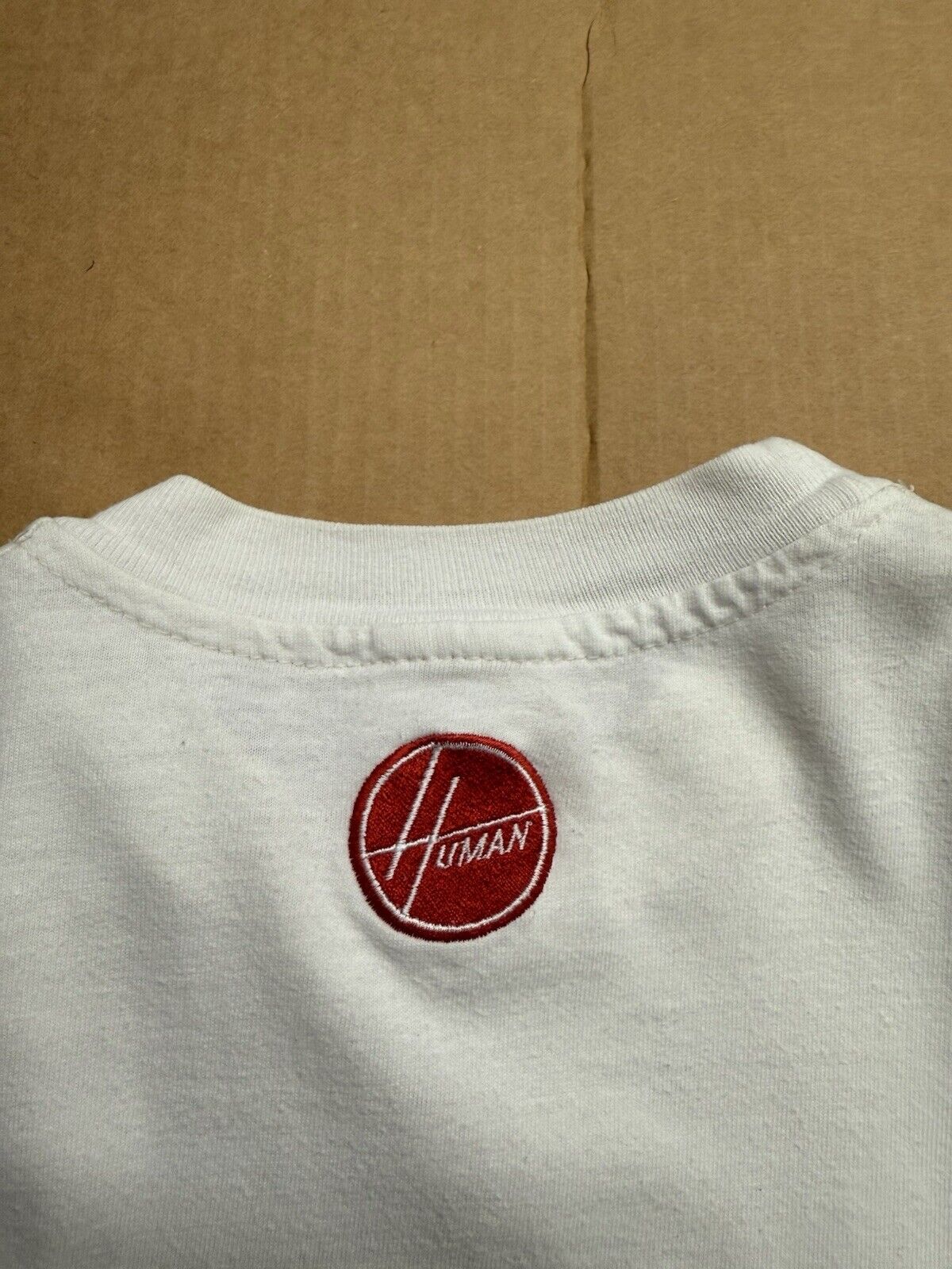 Vintage 90s Human Skateboards “Bad Idea” Skate Logo Rare Red Armband LA Shirt L - thriftgoblin
