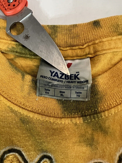 Vintage Bob Marley Tie Dye Crewneck T-shirt Rasta Man Embroidered Rare Yazbek XL - thriftgoblin