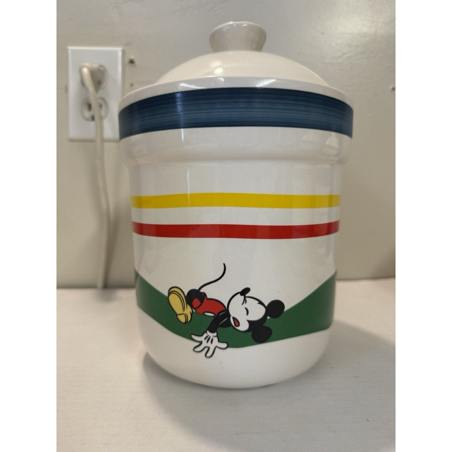 Vintage Disney Treasure Craft “Stars & Stripes” 4‑Piece Canister Set Mickey & Co - thriftgoblin