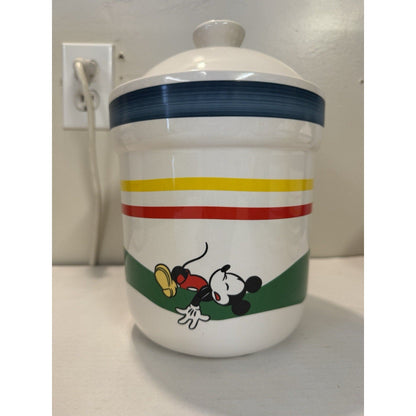 Vintage Disney Treasure Craft “Stars & Stripes” 4‑Piece Canister Set Mickey & Co - thriftgoblin