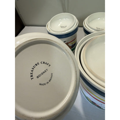 Vintage Disney Treasure Craft “Stars & Stripes” 4‑Piece Canister Set Mickey & Co - thriftgoblin